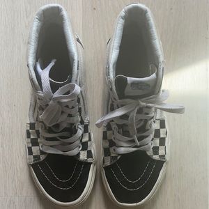 Hi top checker vans
